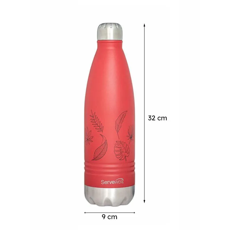 Leafy Leap Hot & Cold Thermos Bottle (Red) - 1000 mL - 5
