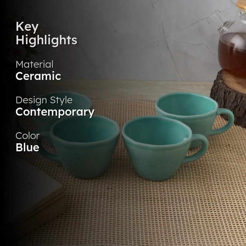 Addie Ceramic Coffee Mug (250 mL Each) - Set of Four media 2