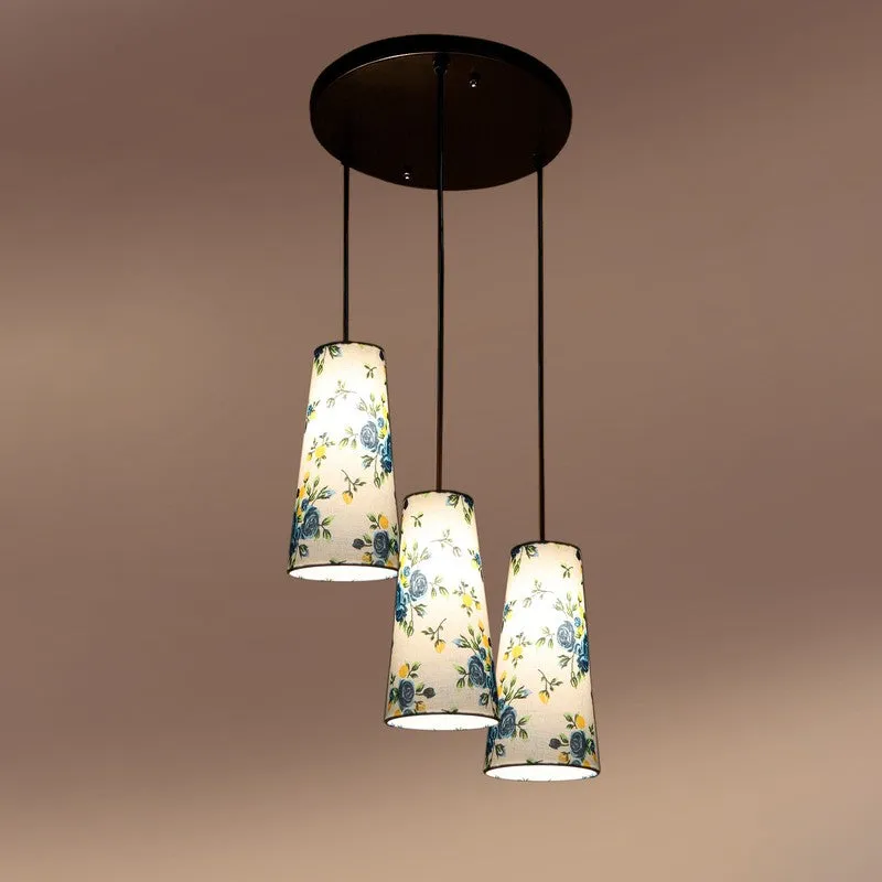 Nordic Neutral Triple Metal Ceiling Lamp - White & Blue media 5