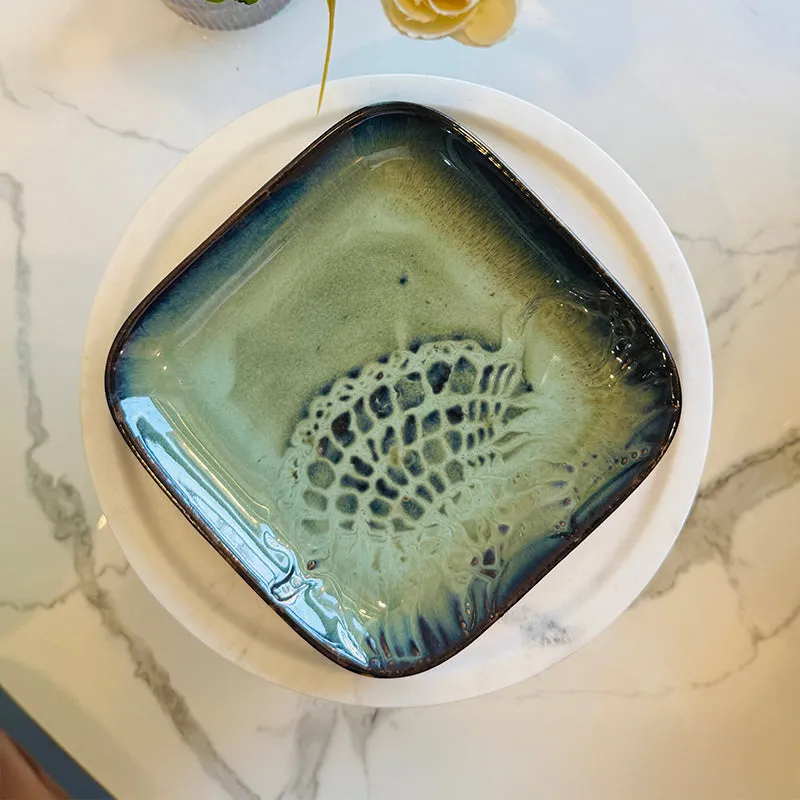 Planar Ceramic Platter - Grey - Green media 7