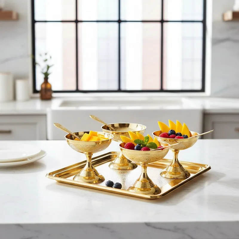 Lopa Dessert Cup With Spoon & Tray - Nine Piece Set media 1
