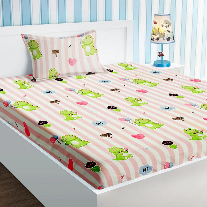 Croc Dreams Kids Cotton Bedsheet - 210 TC media 1