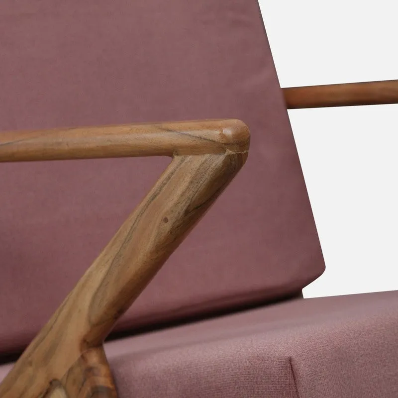 Metrona Acacia Wood Accent Chair - Pink media 8