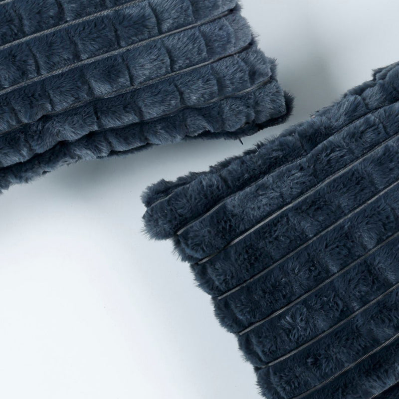 Frost Waffle Dark Grey Cushion Cover (Rectangle)  Set of Two media 4