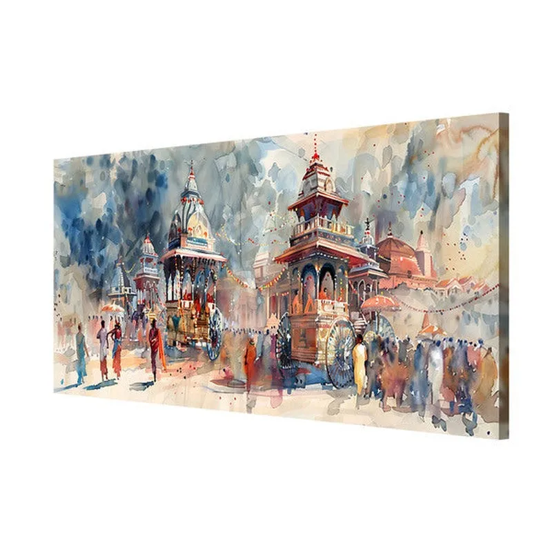 Jagannath Rath Yatra Festivities Poly Canvas Wall Painting media 5