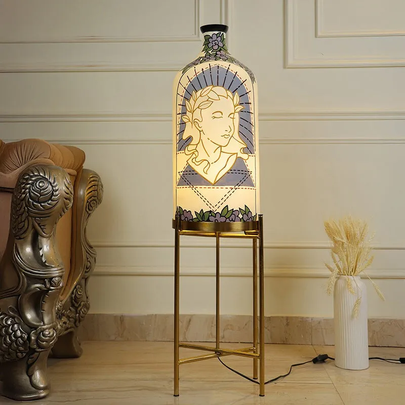 Divine Feminine Hand Painted Floor Lamp With Metal Stand media 3