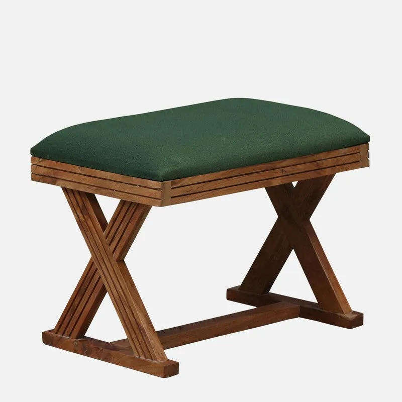 Space-Smart Sheesham Wood Ottomans & Pouffe - Green media 4