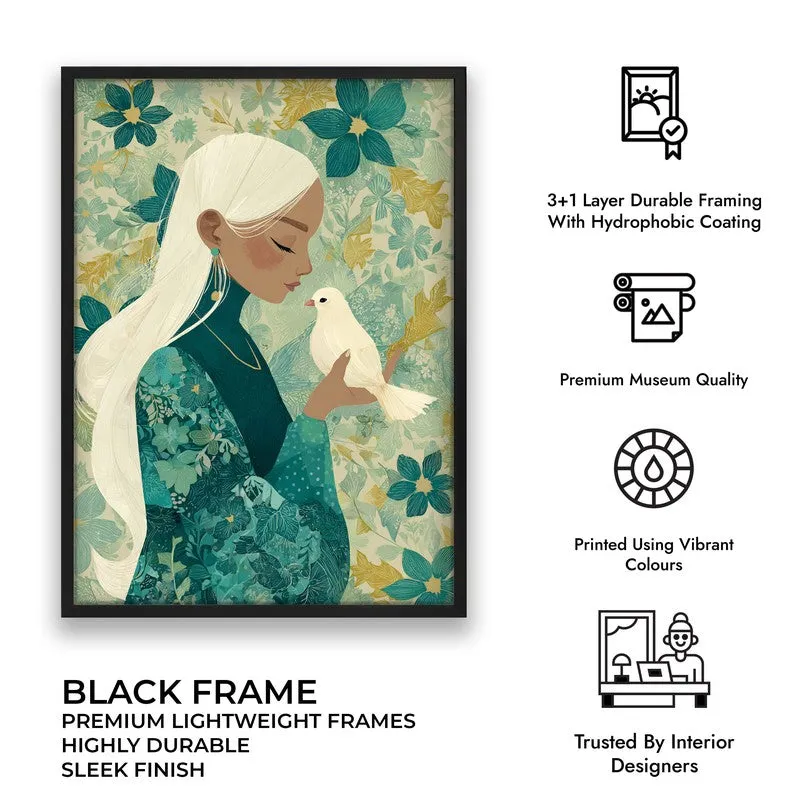Mystiflora Canvas Wall Painting - Black Frame media 9