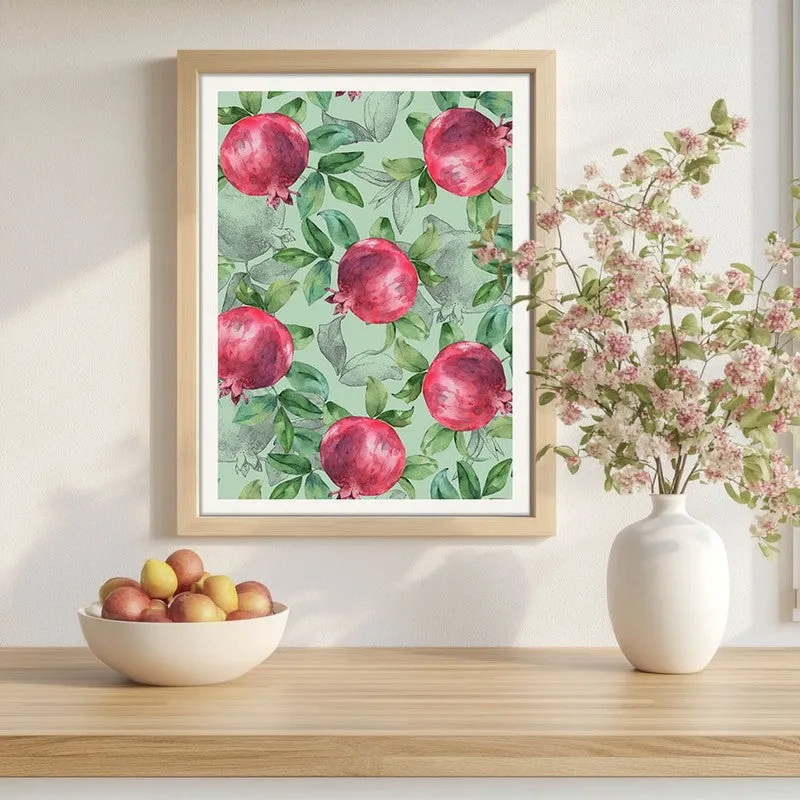 Blush Pomegranate Archival Canvas Wall Art - Brown media 1