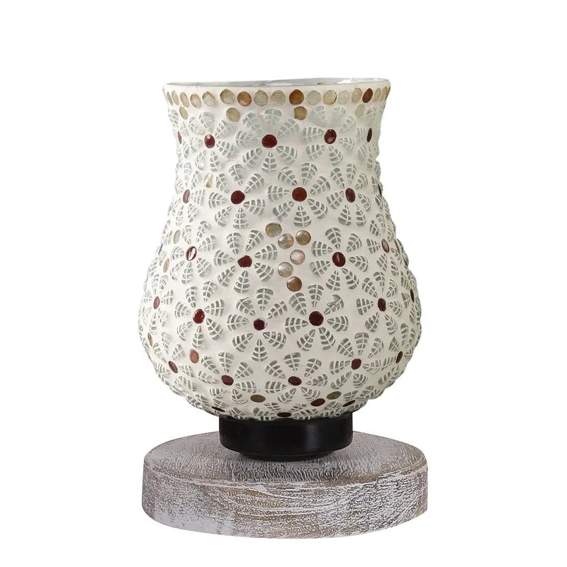 Glintera Mosaic Glass Table Lamp With Wooden Base - Multicolor media 5