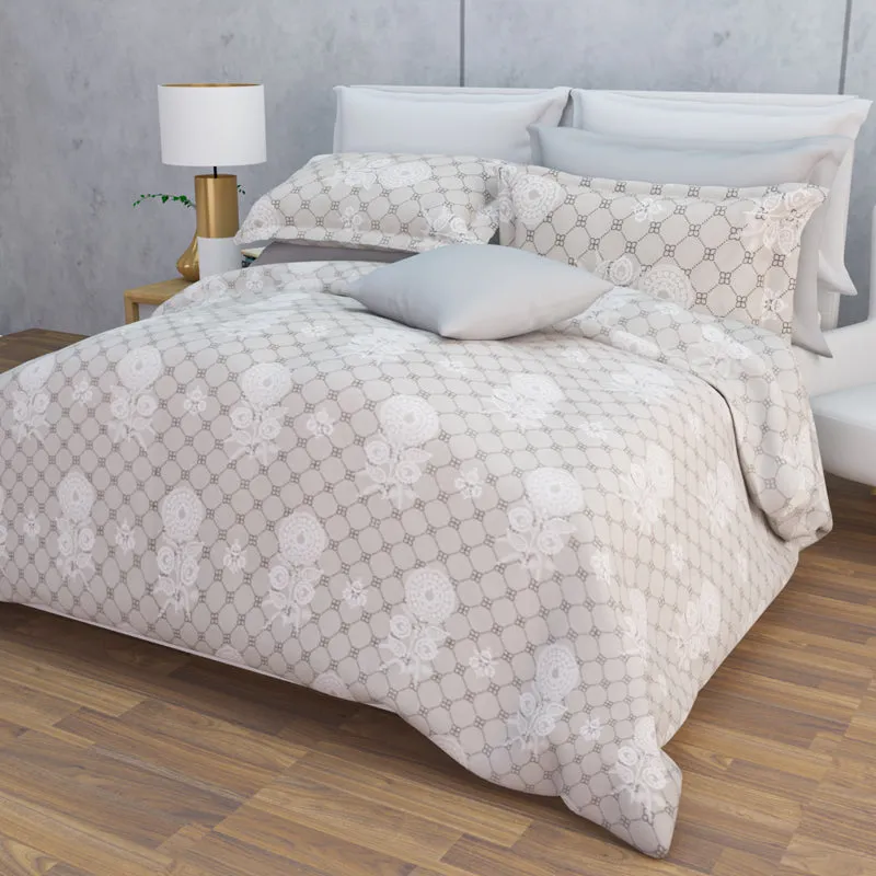 Tender Touch Cotton Bedsheet (Taupe) - 144 TC media 8