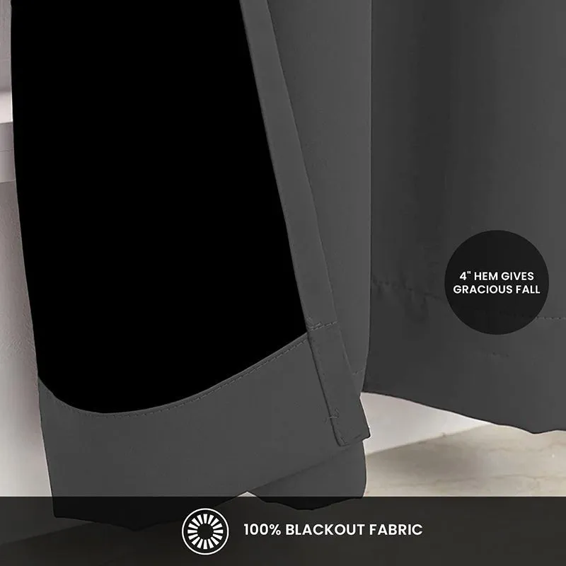 Urban Space Soft Grey Blackout Curtain - Set Of Two media 3