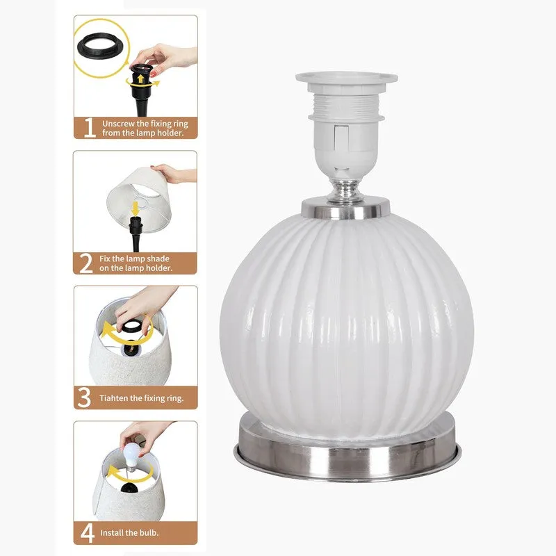 Glacera Glow Glass Table Lamp - White media 5