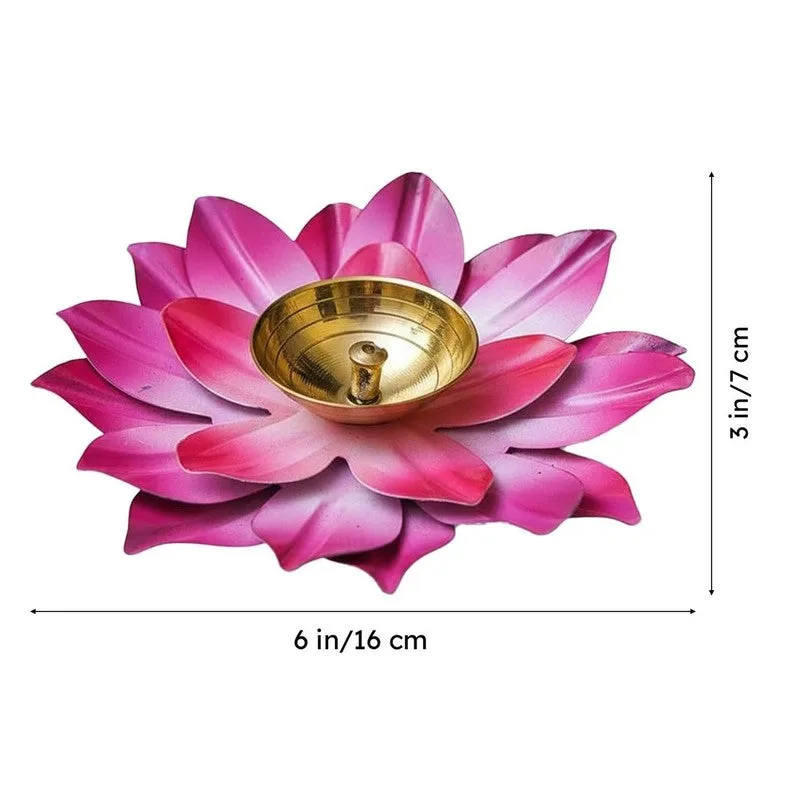 Sacred Bloom Diya- Pink media 7