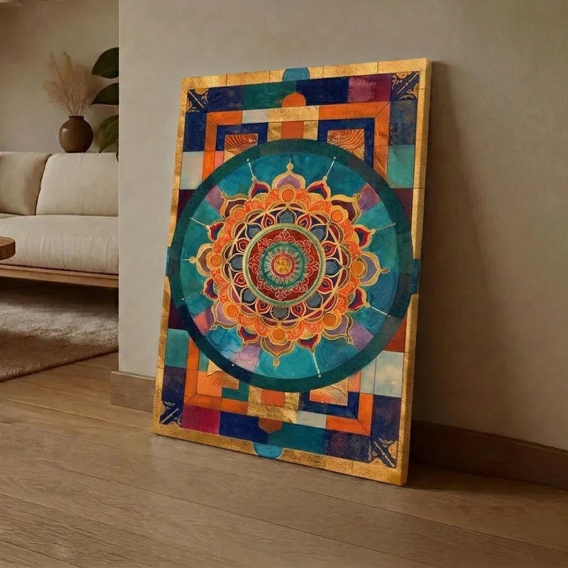 Emerald Mandala Wall Art Without Frame media 1