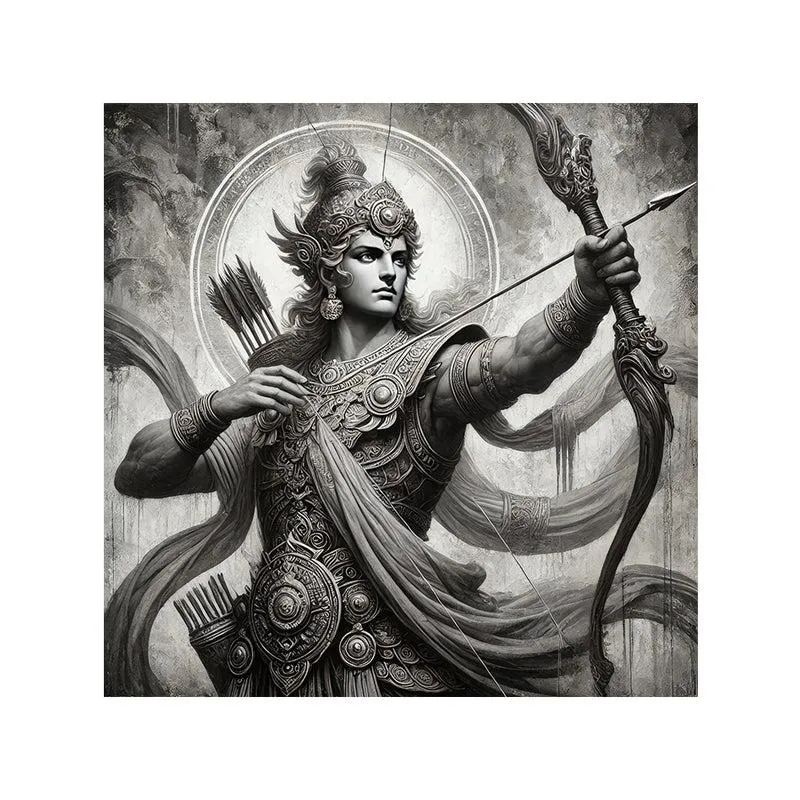 Arjuna The Warrior Wall Painting media 4