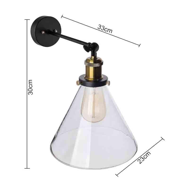 Conica Arm Glass & Metal Wall Lamp - Black media 6