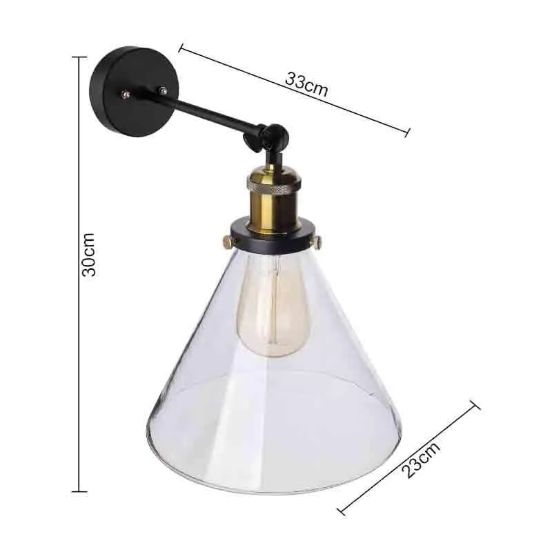 Conica Arm Glass & Metal Wall Lamp - Black media 6