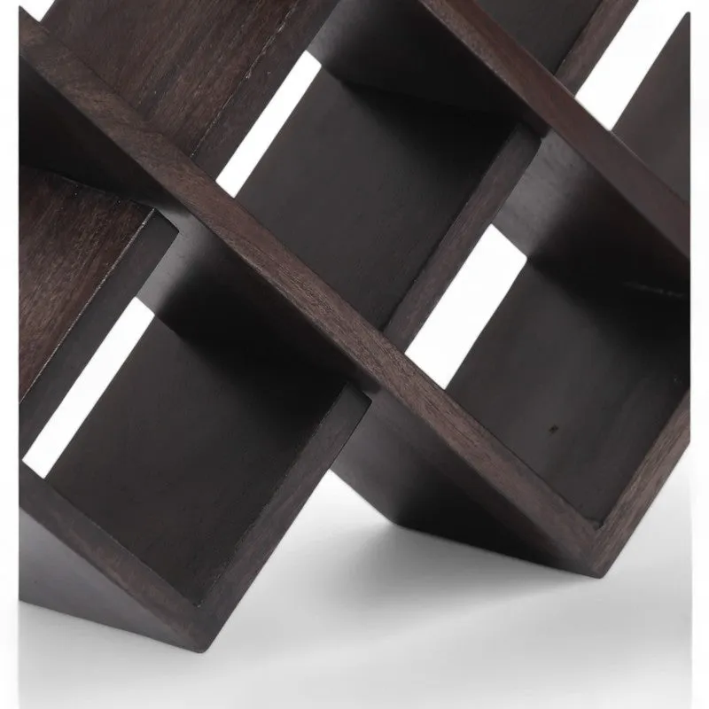 Xverox Sheesham Wooden Wine Rack - Black media 5