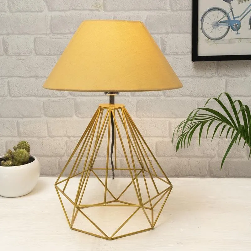 Diamond Dust Gold Fabric Table Lamp - Gold media 3