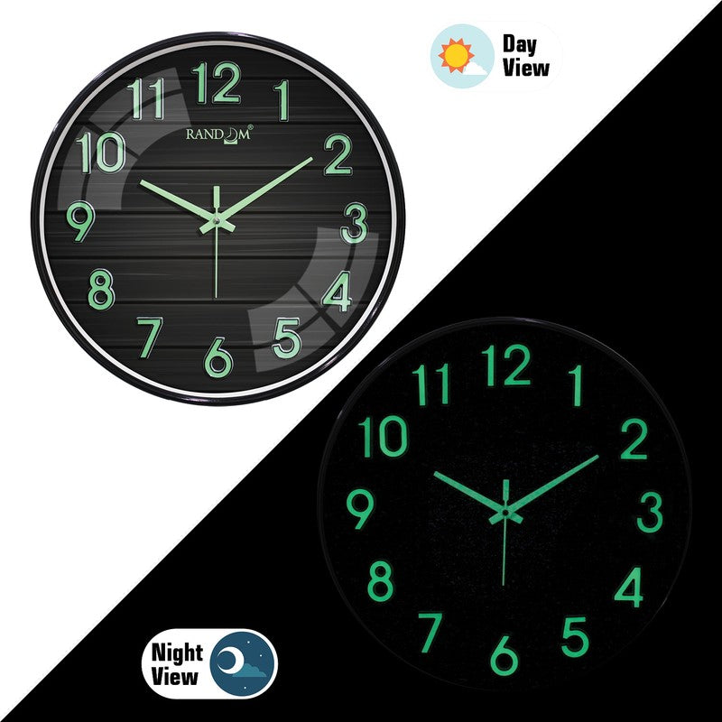 Elvric Round Modern Plastic Wall Clock - Black media 4