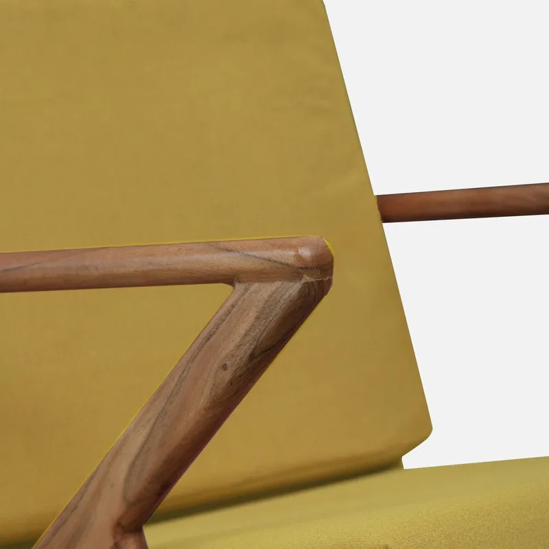 Metrona Acacia Wood Accent Chair - Yellow media 7