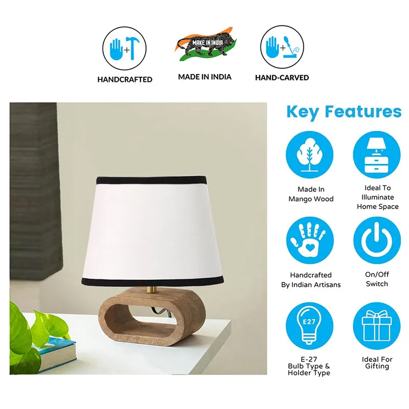 Adagio Edge Wooden Table Lamp - White,Black,Brown media 5
