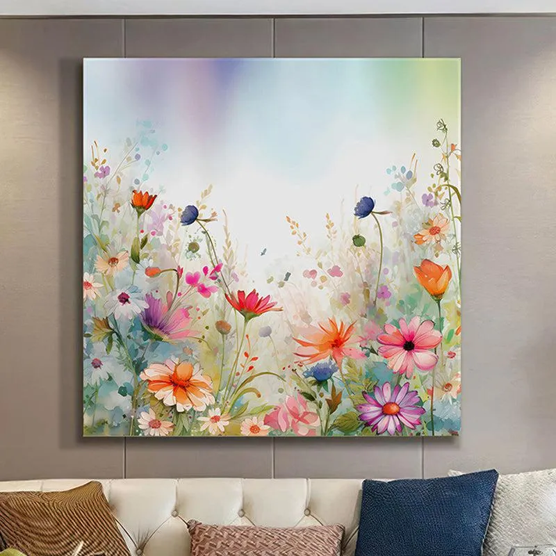 Enchanting Wildflowers Meadow Wall Painting media 1