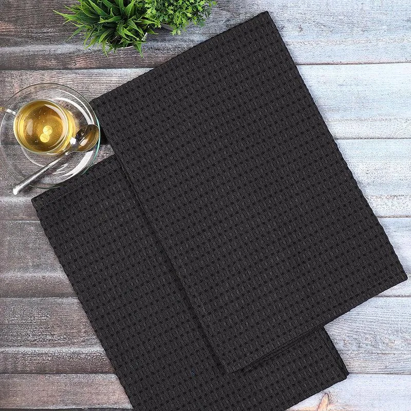 Sunbeam Cotton Kitchen Towel (Black) - Set Of Two media 3