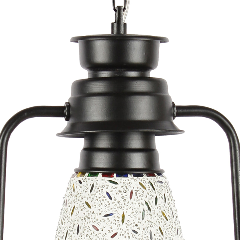 Siera Mosaic Lantern Glass Ceiling Lamp - Black media 4