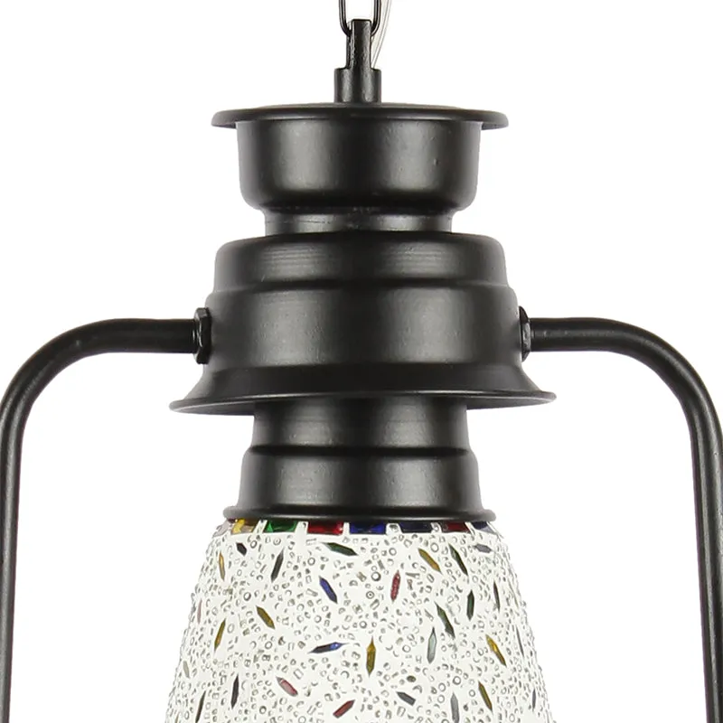 Siera Mosaic Lantern Glass Ceiling Lamp - Black media 4