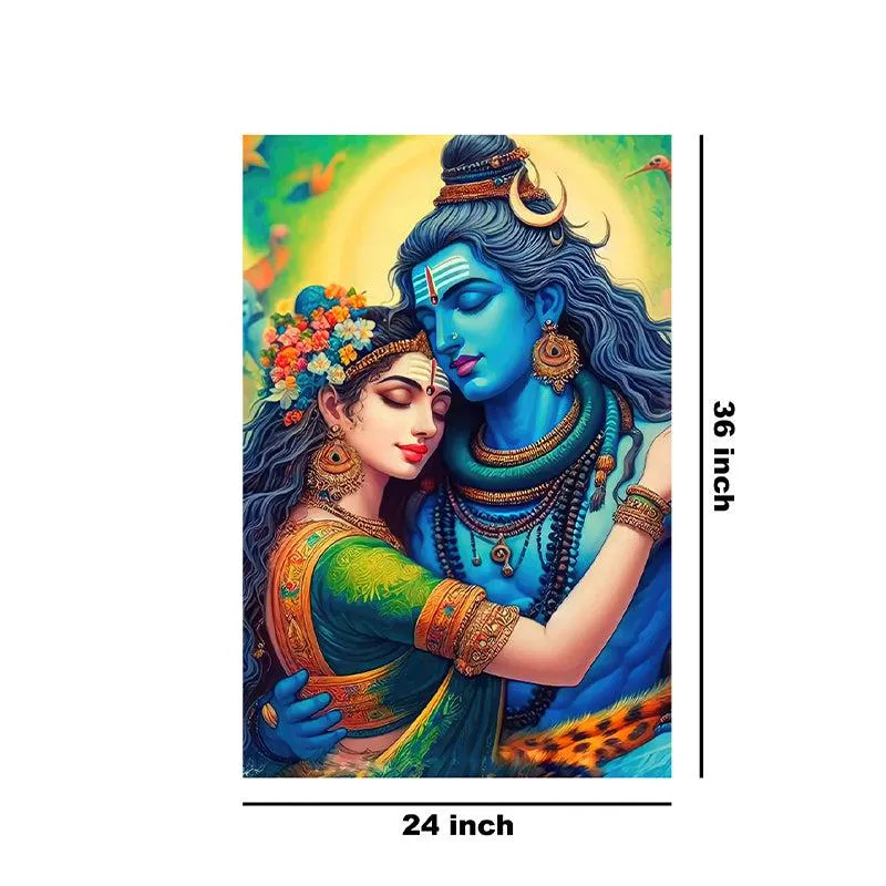 Shiva Shakthi Poly Canvas Wall Painting media 9