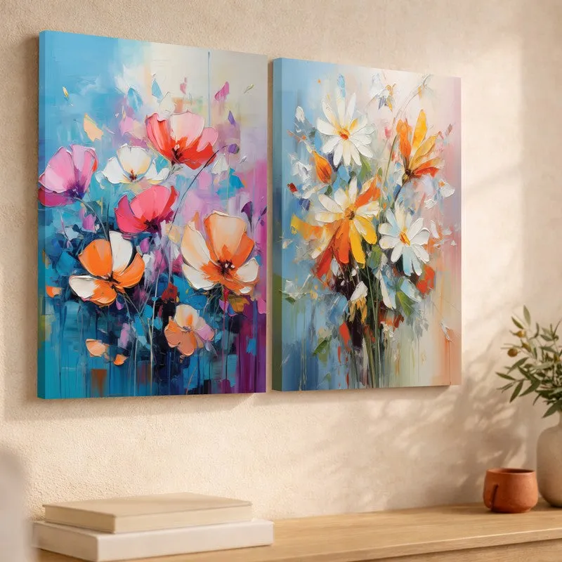 Floral Pulse Canvas Wall Art - Set of Two media 3