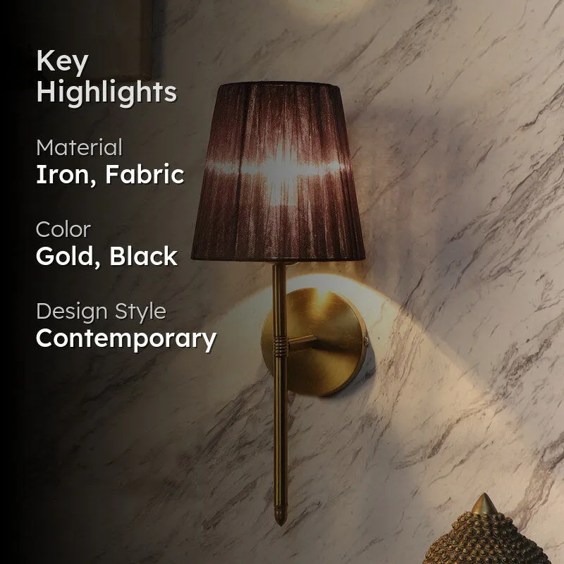 Enida Iron Wall Lamp with Fabric Shade media 2