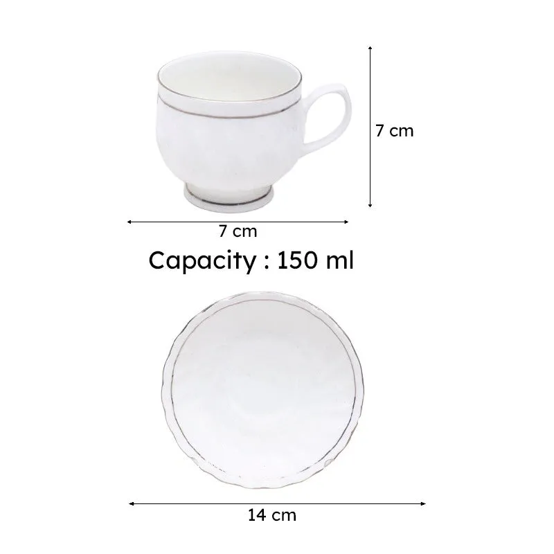 Wynter Bone China Cup & Saucer (150 ML) - Twelve Piece Set media 5