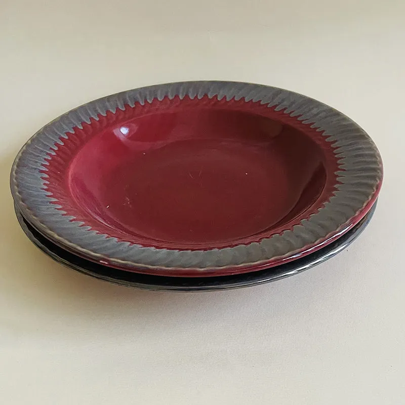 Raisel Ceramic Pasta Plate (Red) - Set Of Two media 4