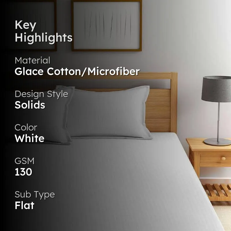 Cora Stripe Microfiber Bedsheet (White) - 130 GSM media 2