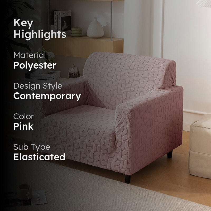 Urbana Jacquard Sofa Cover - Pink media 2