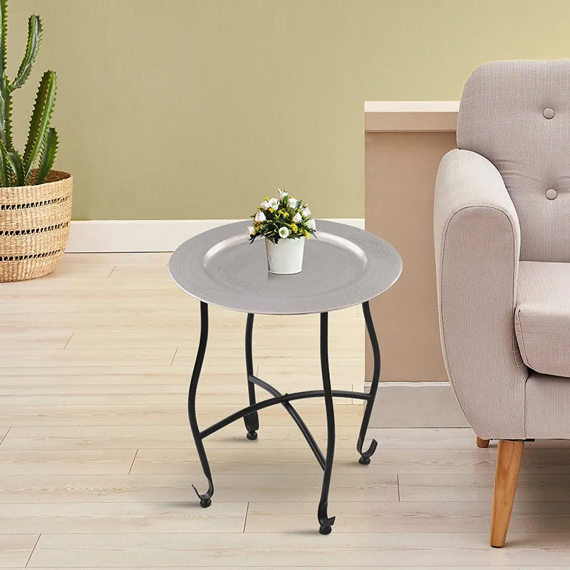 Etch Tribe Iron Side Table - Silver media 1