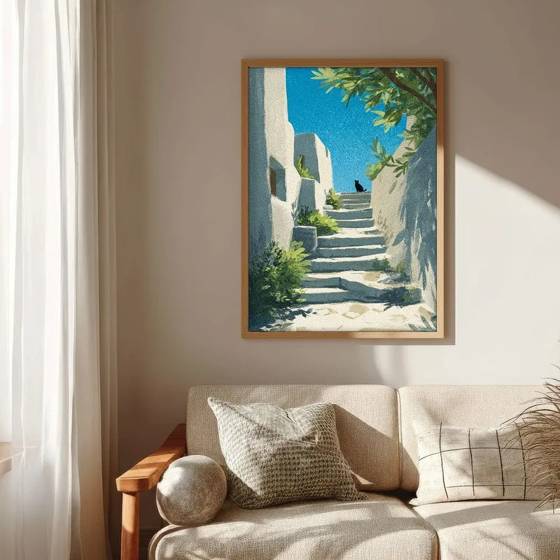 Coastal Poise Canvas Wall Painting - Brown Frame media 6