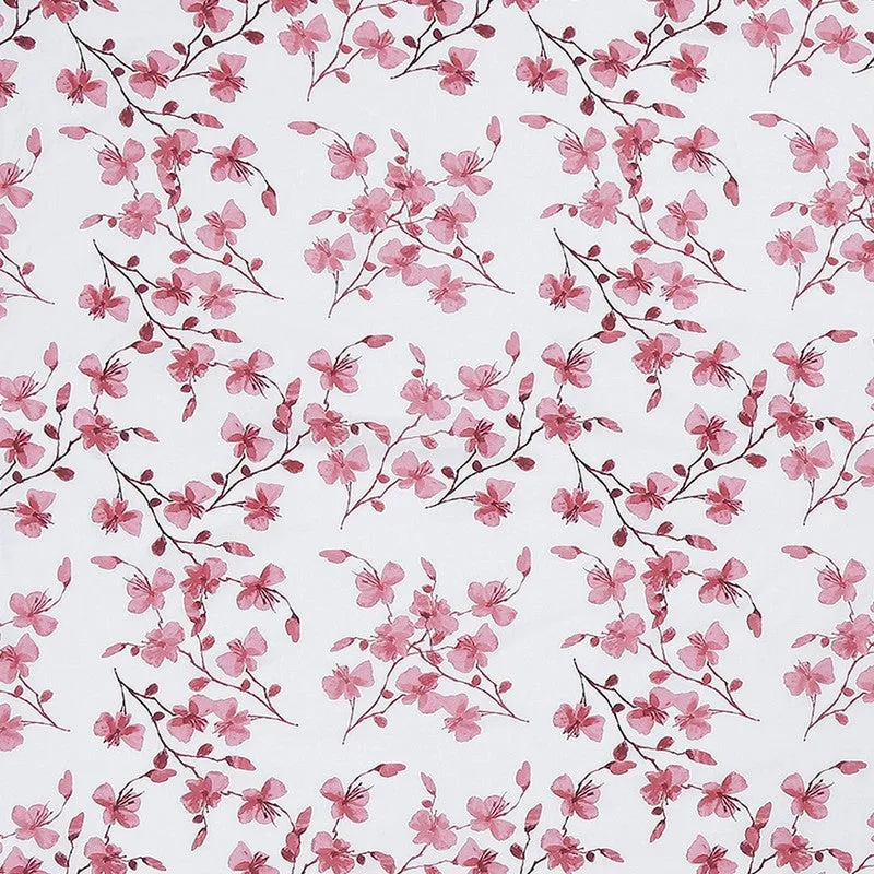 Monte Carlo Floraline Cotton Bedsheet (White,Maroon) - 104 TC media 7
