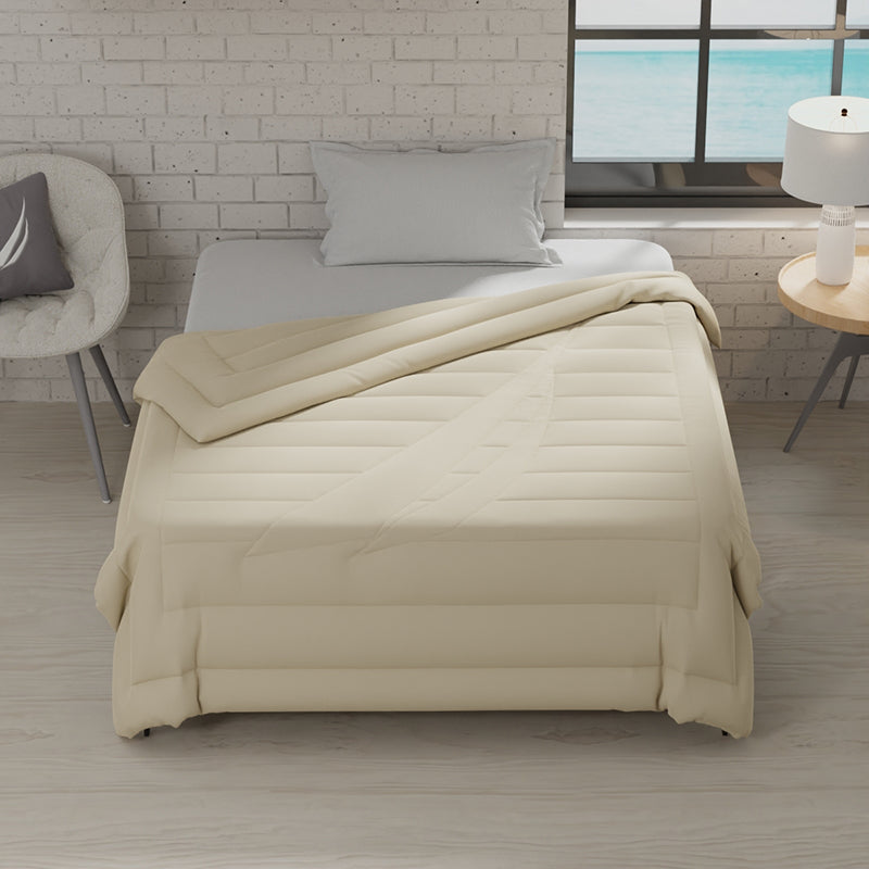 Nautica Ciel Luxe Solid Microfiber Comforter (Beige) - 110 GSM media 5