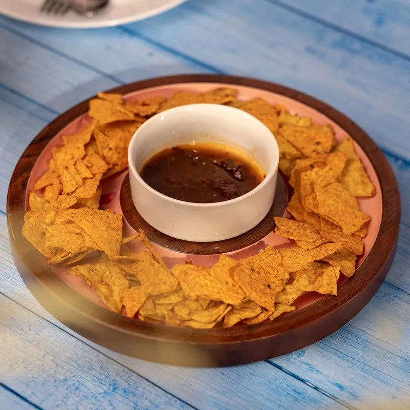 Maple Mark Dessert (Wood,Ceramic) Platter - Two Piece Set media 3