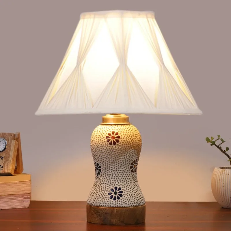 Espera Smocked Wooden Table Lamp - Multicolor media 3