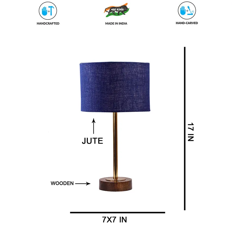 Sienna I Rodin Wooden Table Lamp - Blue,Gold,Brown media 7