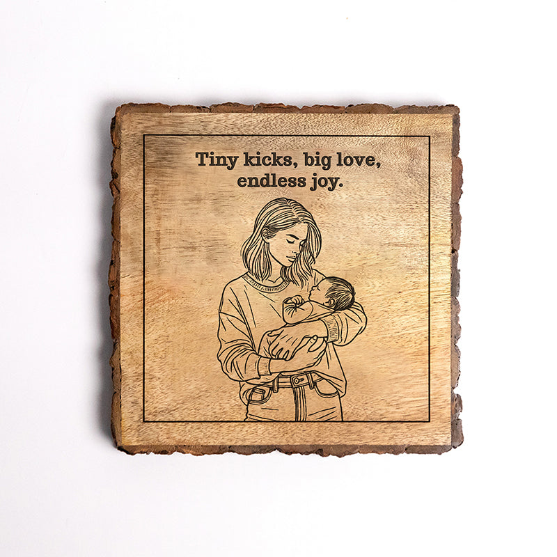Tiny Kicks, Big Love Wood Showpiece - Square image 5
