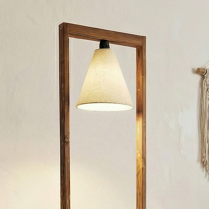 NeutralGlow Wooden Floor Lamp - Brown media 4