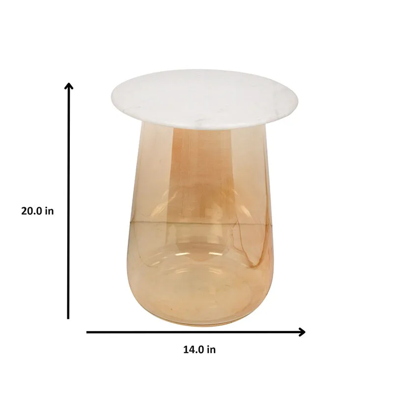 Crystena Marble & Glass Side Table - Gold media 7