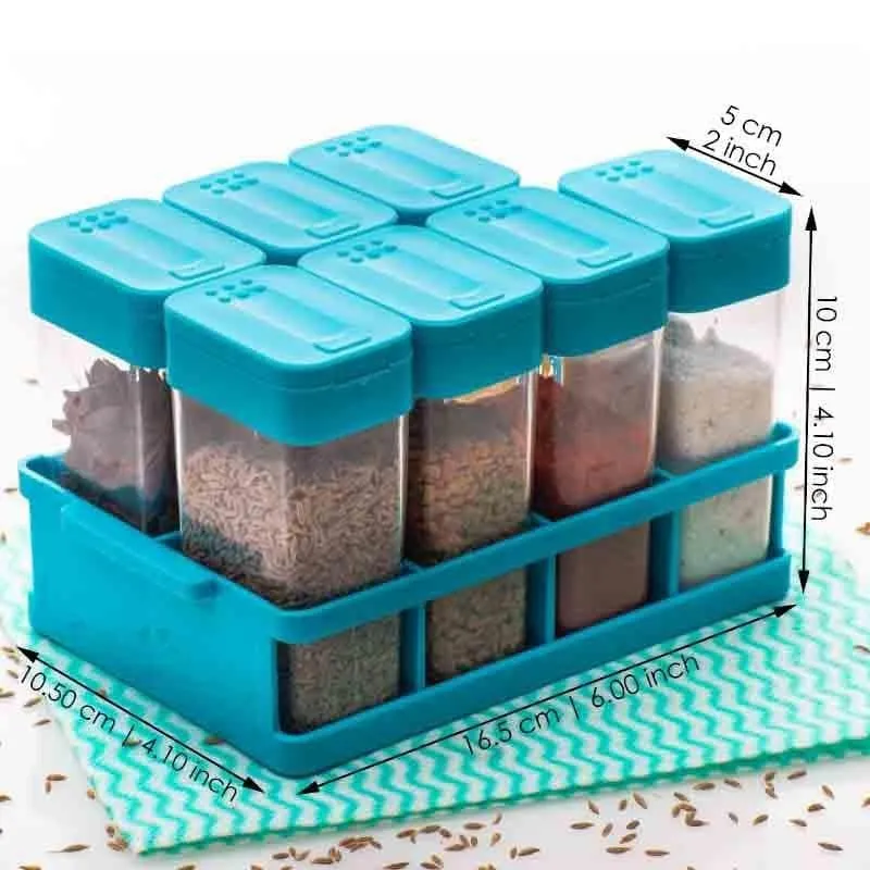 Blue Sleeky Spice Container (80 mL Each) - Set Of 8 media 5