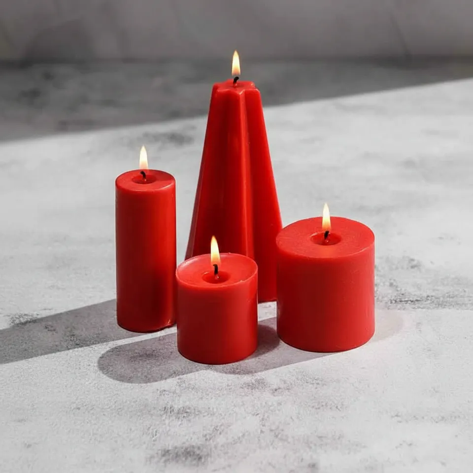 Christmas Corner - Set of 4 Pillar Candles - Bergamot & Vanilla Scented media 1